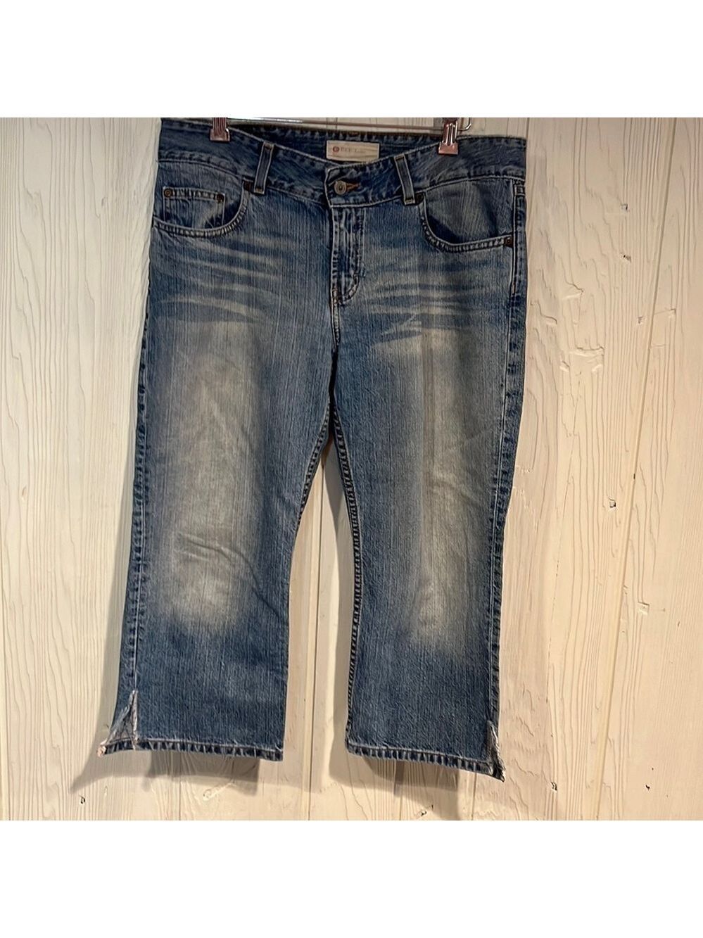BKE Denim 5 Pocket Capri Side Slits Size 32